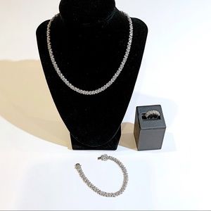925 Necklace, Bracelet and Ring Set